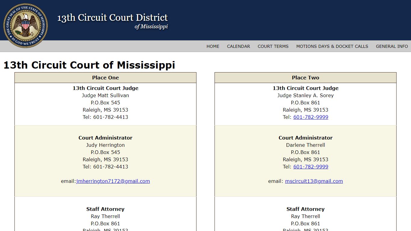 Mississippi 13th Circuit Court District